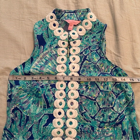 Lilly Pulitzer Jane Shift Dress, Size 00, Blue White Tropical Print - Picture 8 of 10